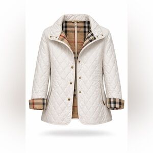 Burberry White Quilted Puffer Jacket